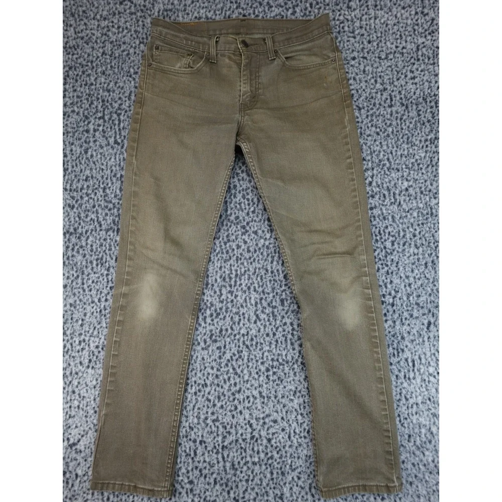 Levi's‎ 511 Slim Fit Pants Mens 31x32 Olive Green Good Distressed Utility Casual